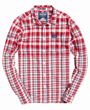 Superdry Engineered Rookie Férfi Hosszú Ujjú Ing Piros | BLDTR9814